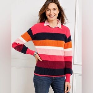 Talbots Mixed Stitch Crew Neck Sweater Size L